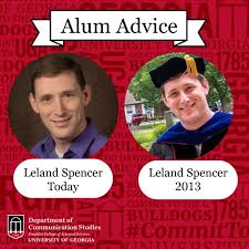 Alumni Advice from Leland Spencer, photograph of him in 2013 and today